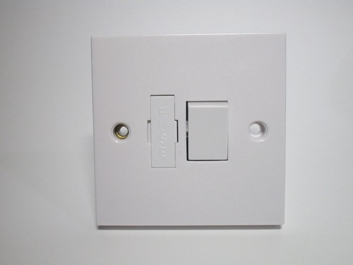 Fused connection unit. There's a switch for isolating the supply and a holder (labelled 'fuse') which can be pulled out to remove the fuse.