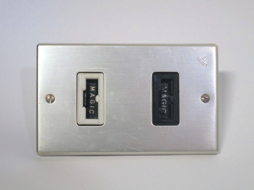 Power socket with 10A and 16A Magic safety sockets.