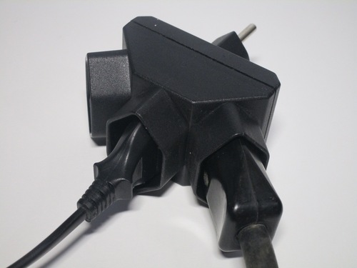 View of the adaptor with two plugs connected.